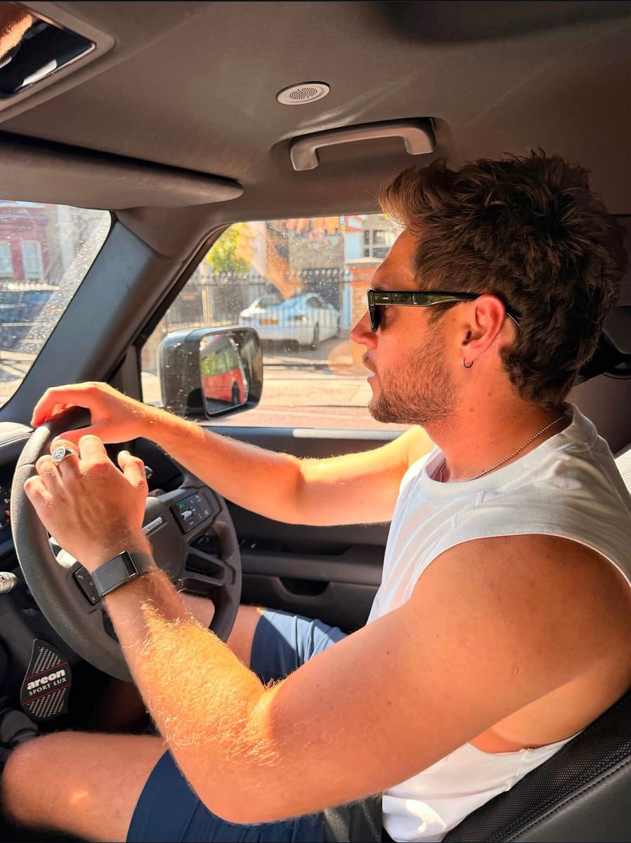 Man driving car