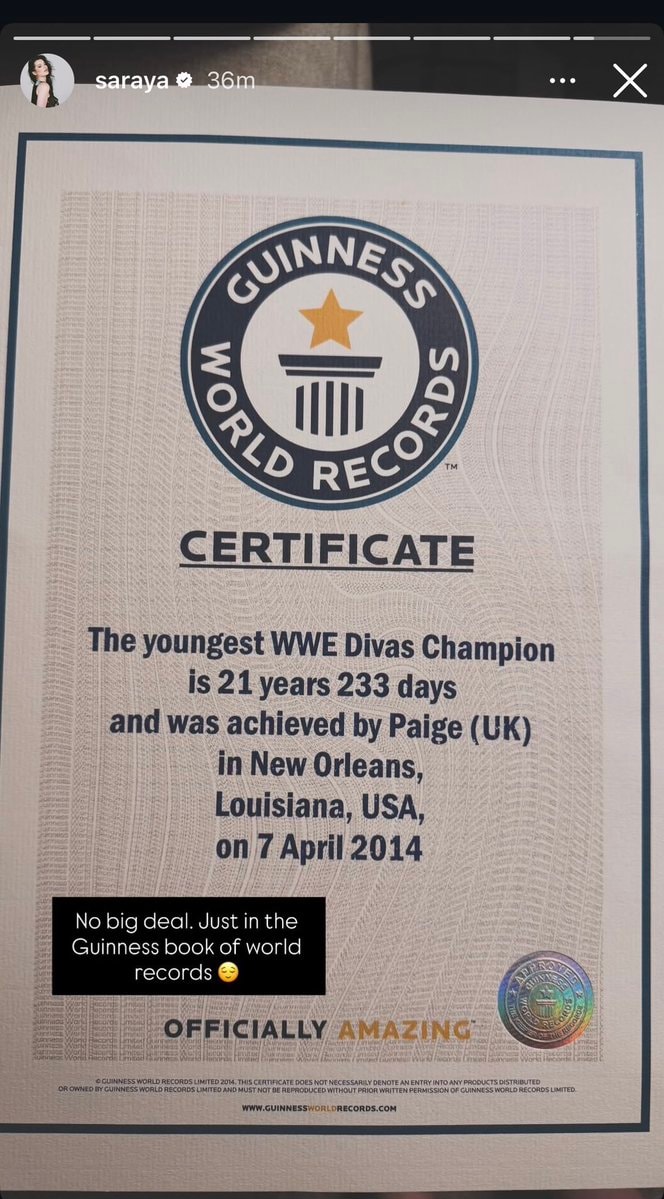 Paige youngest WWE Divas Champion Guinness World Record