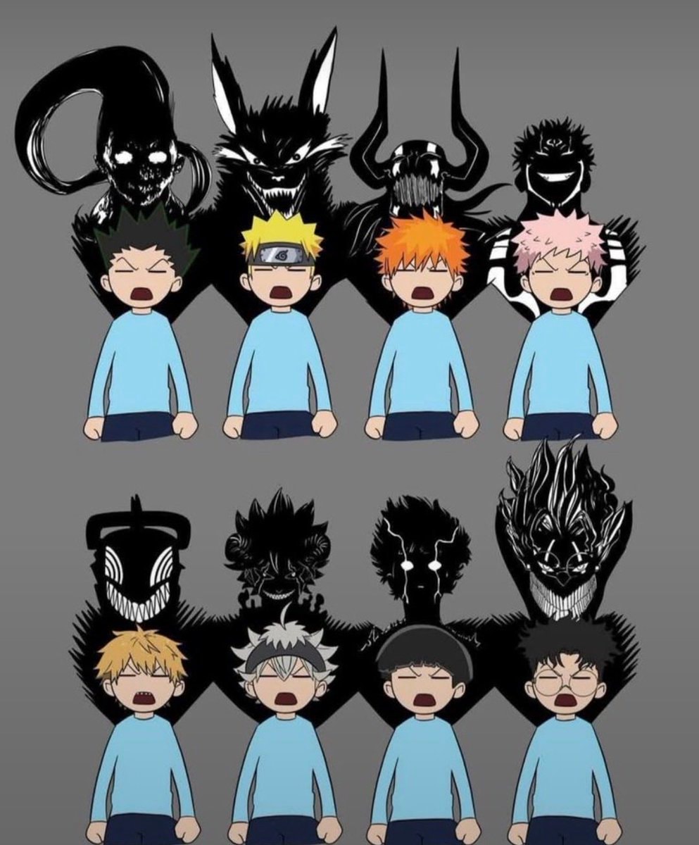 anime characters with shadows