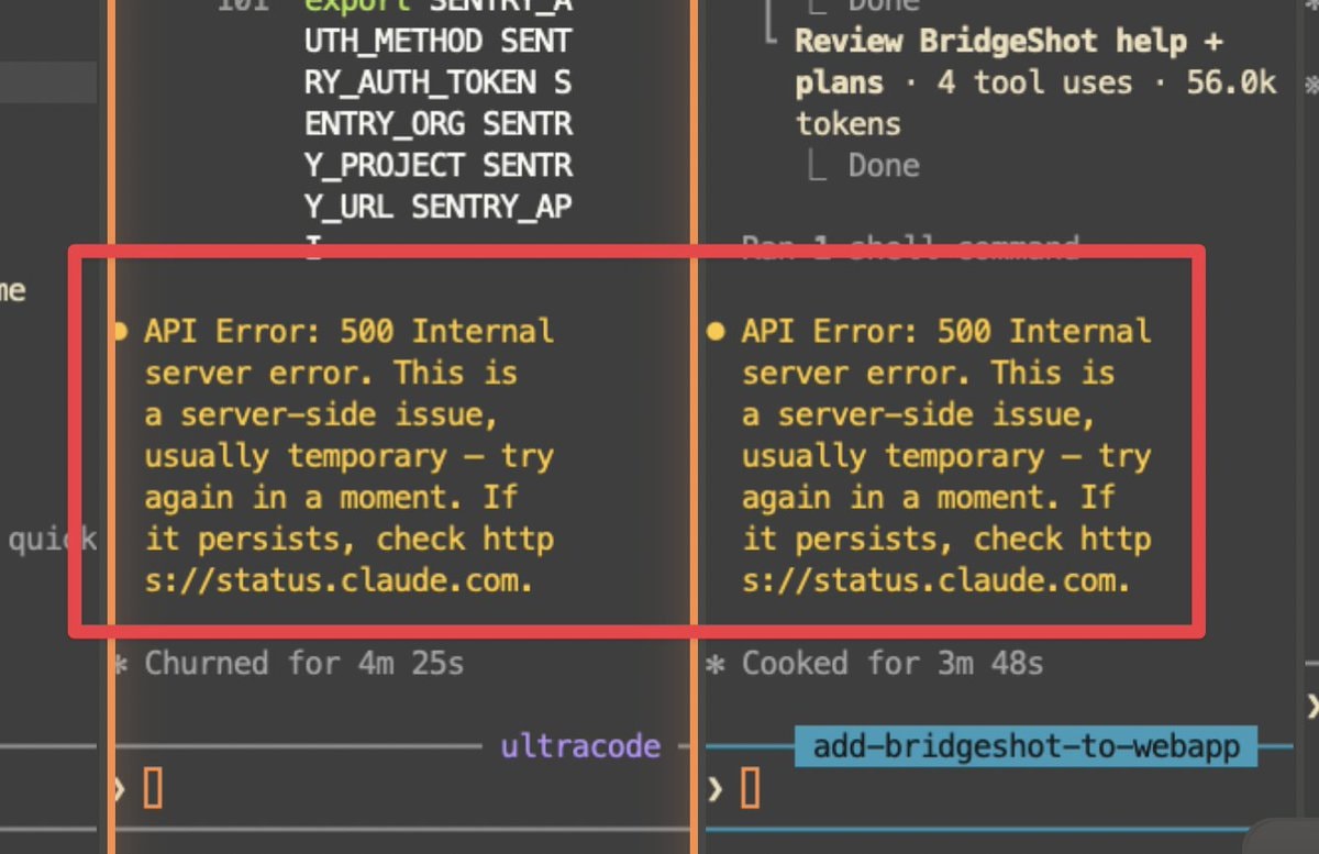 Claude Code down 500 error Anthropic Fable 5