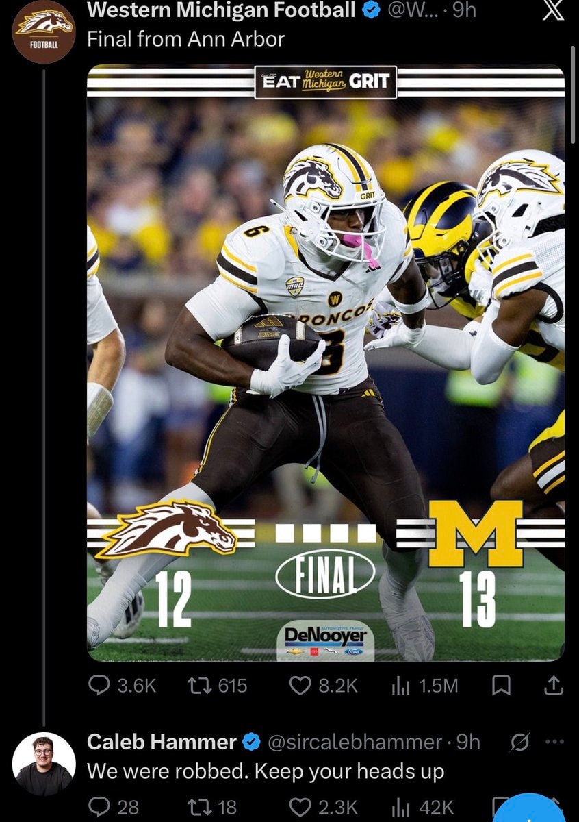 Caleb Hammer on Michigan vs Western Michigan