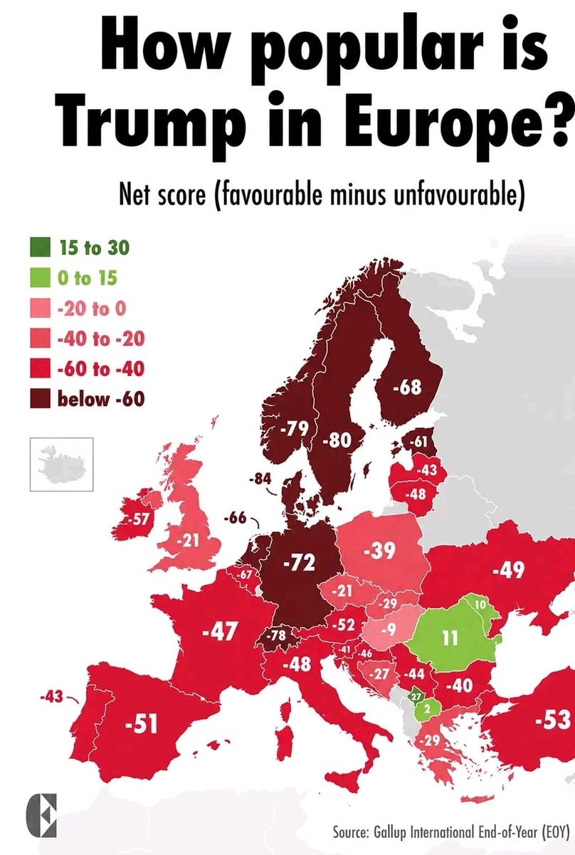 Trump popularity in Europe