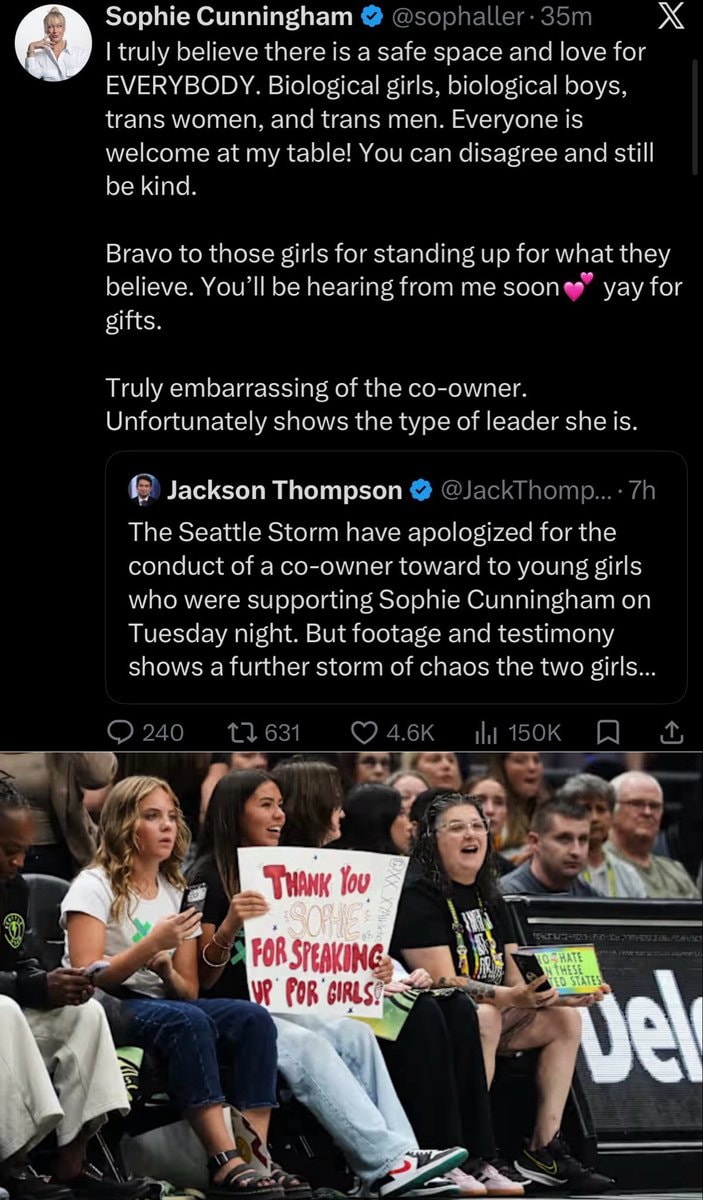 Sophie Cunningham Seattle Storm trans athletes