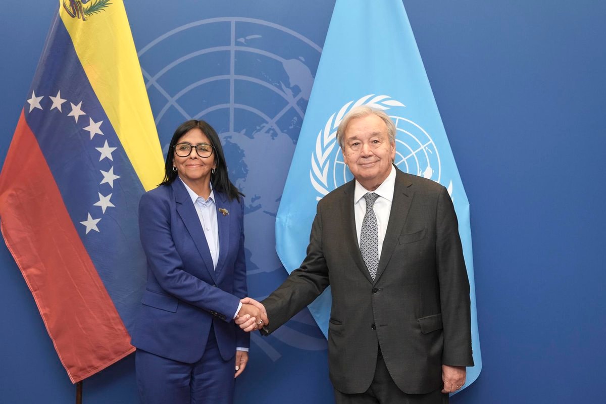 António Guterres meets Delcy Rodríguez