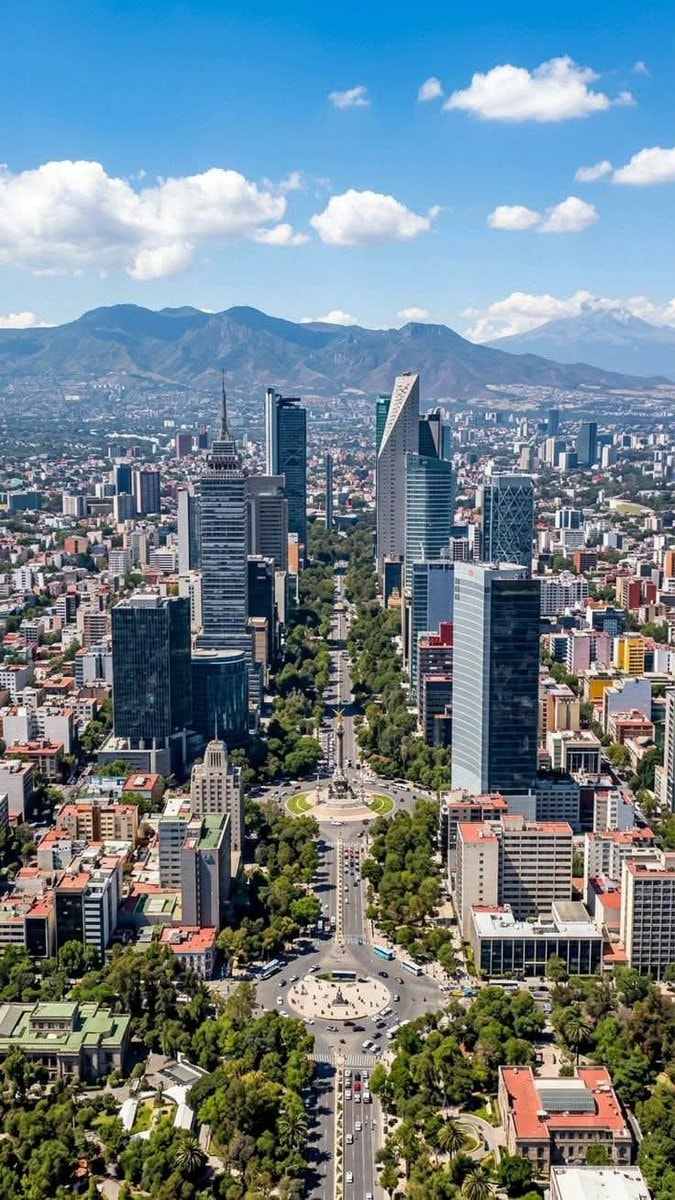 Mexico City skyline mountains