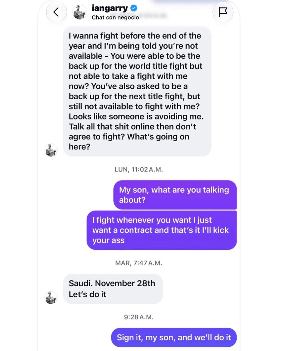 Michael Morales Ian Garry Instagram DMs