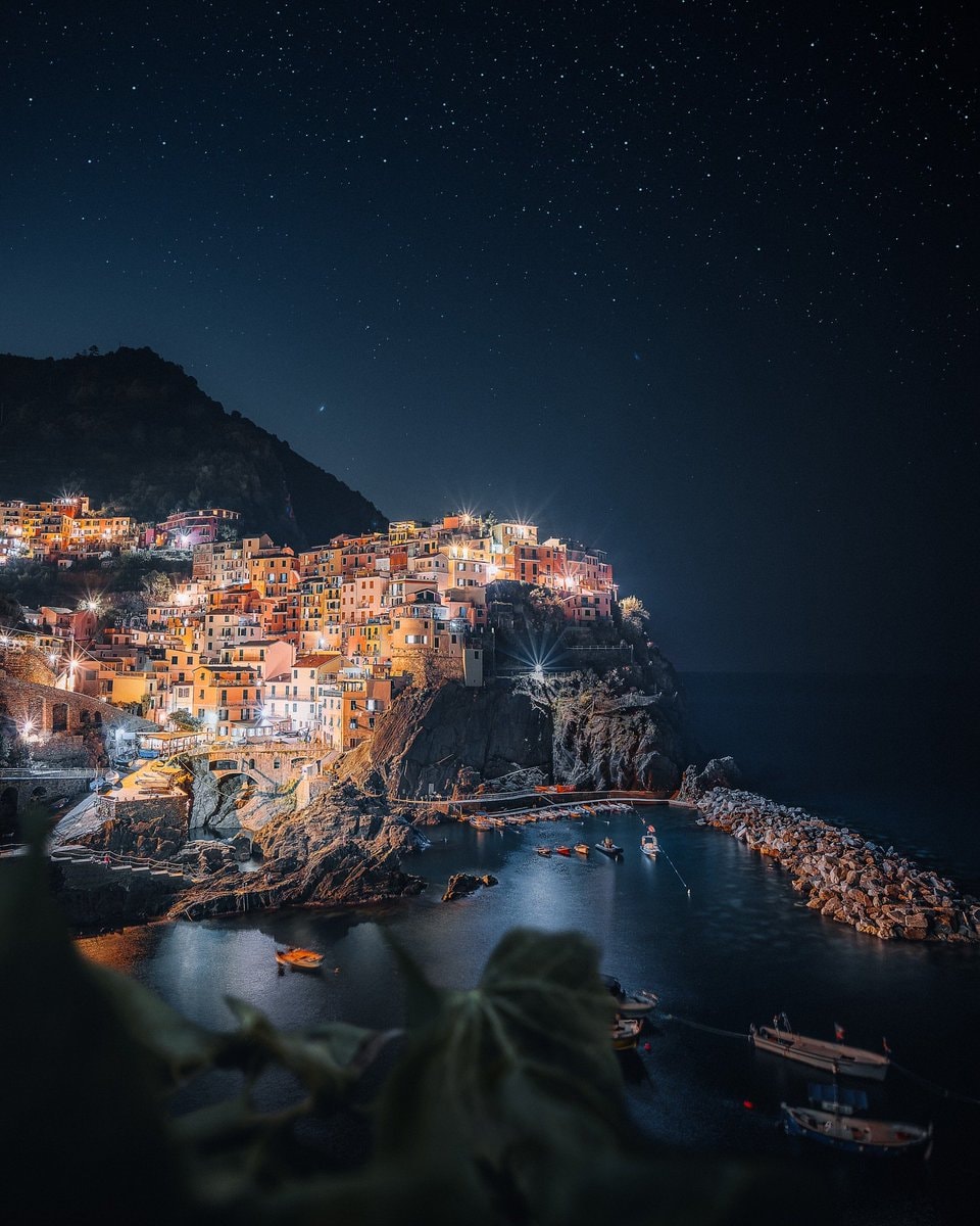 Cinque Terre, Italy at night