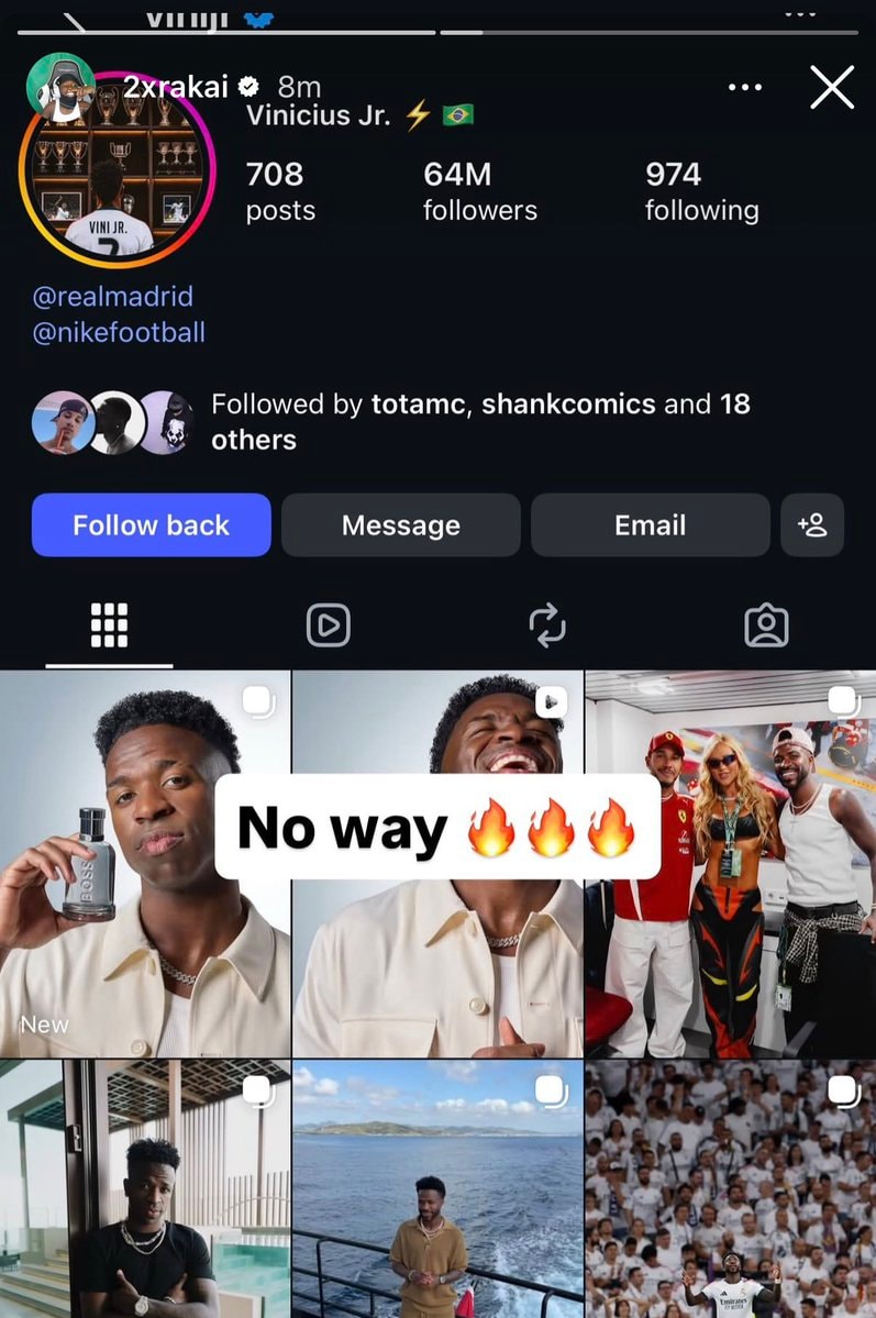 Vinicius Jr follows Rakai