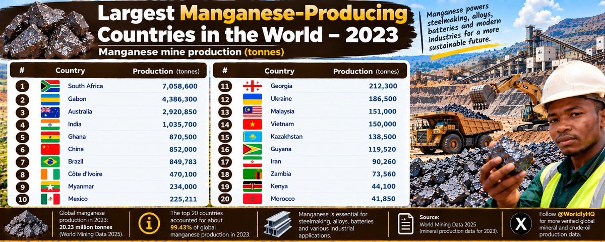 Largest Manganese Producing Countries 2023