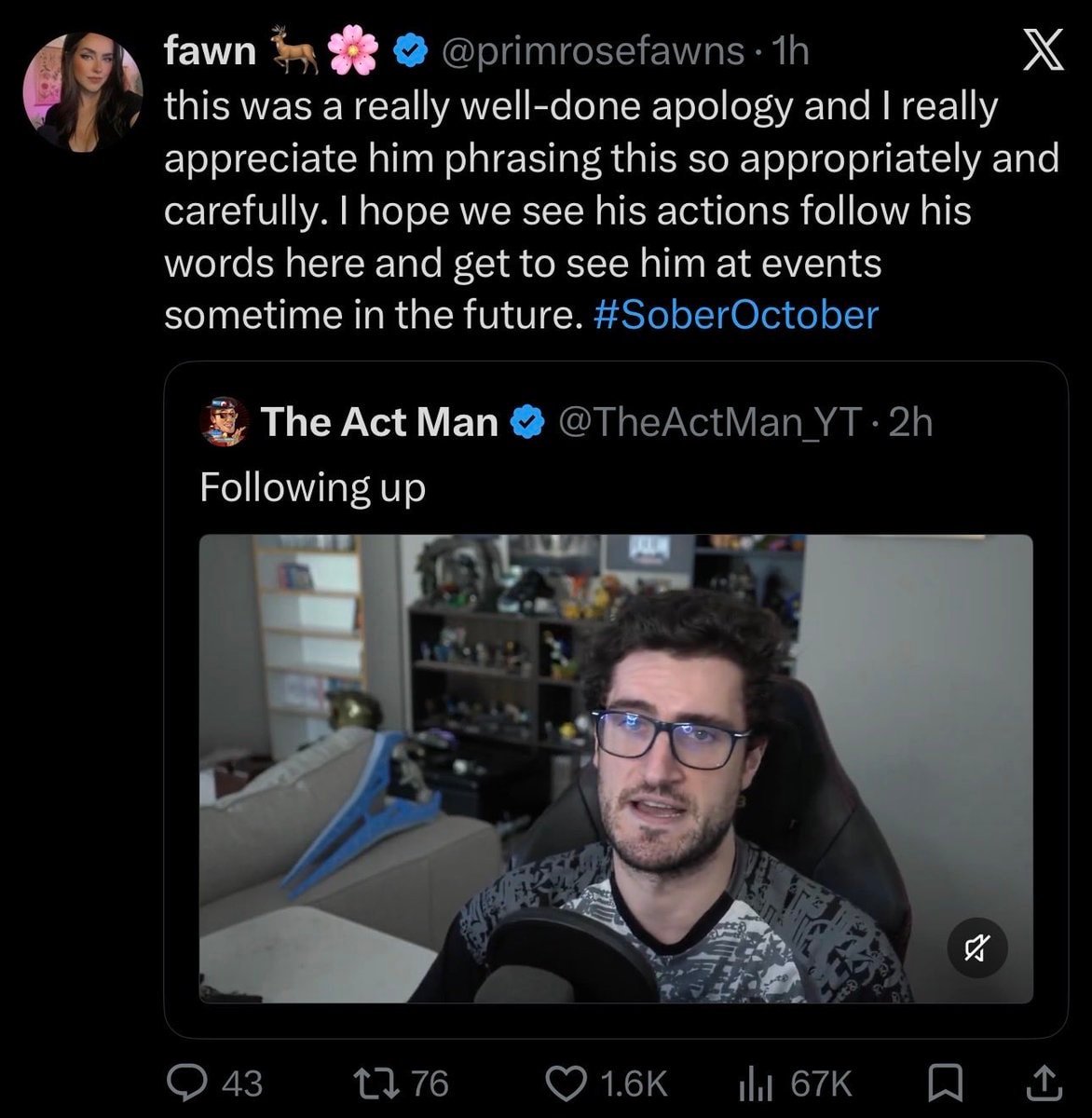 The Act Man apology response
