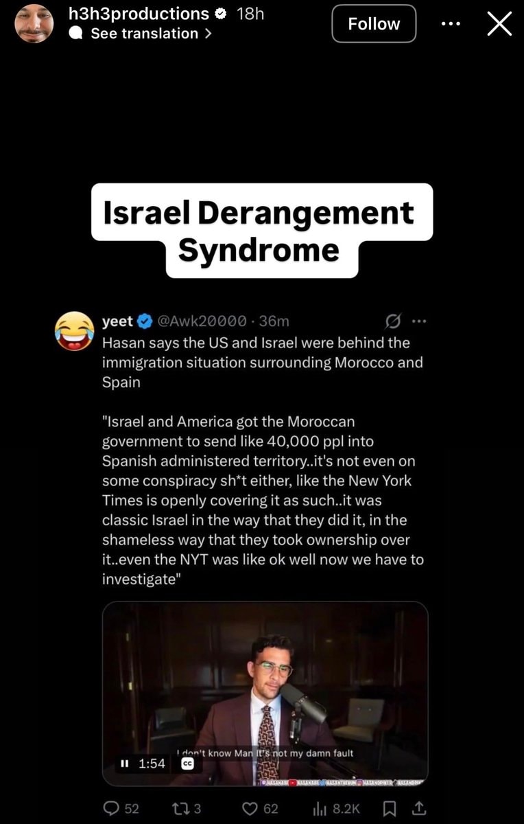 Ethan Klein Hasan Israel Derangement Syndrome Ethan Klein Hasan Israel Derangement Syndrome