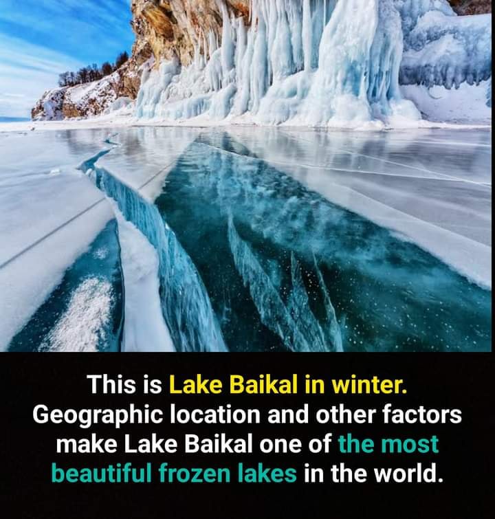 Lake Baikal frozen ice formation