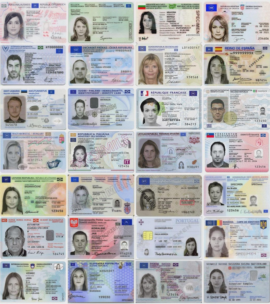 EEA identity cards compared