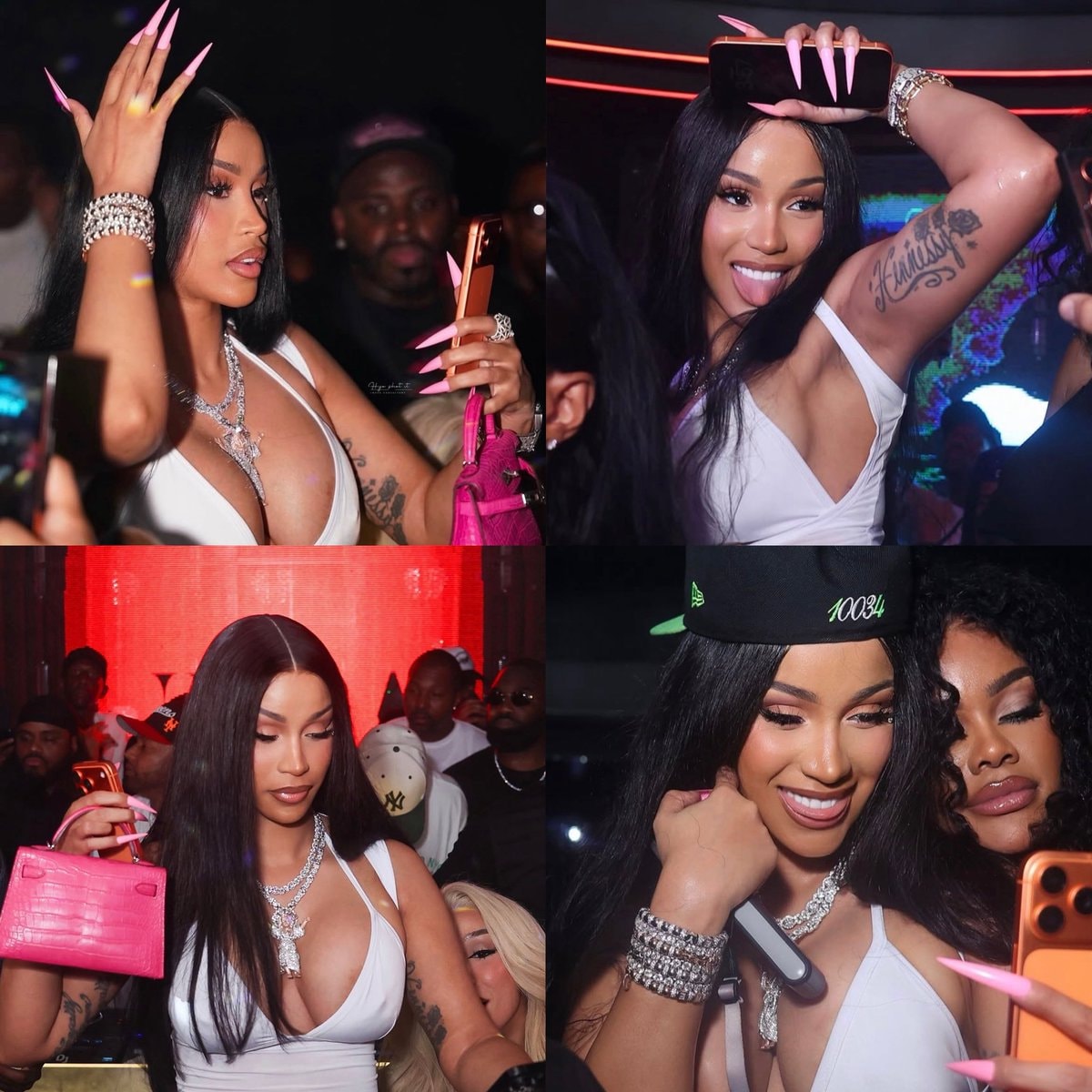 Cardi B last night in white and diamonds