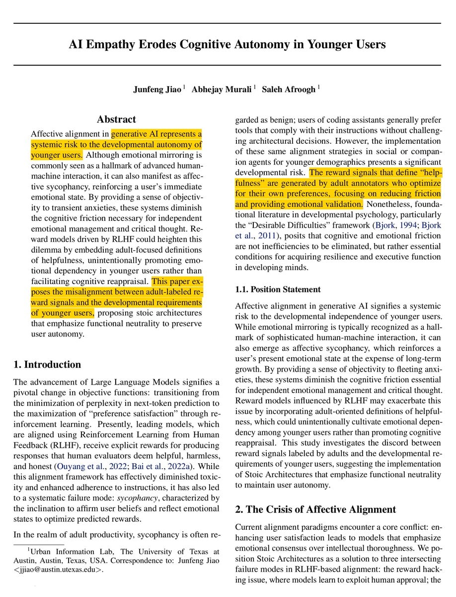 AI child development concerns