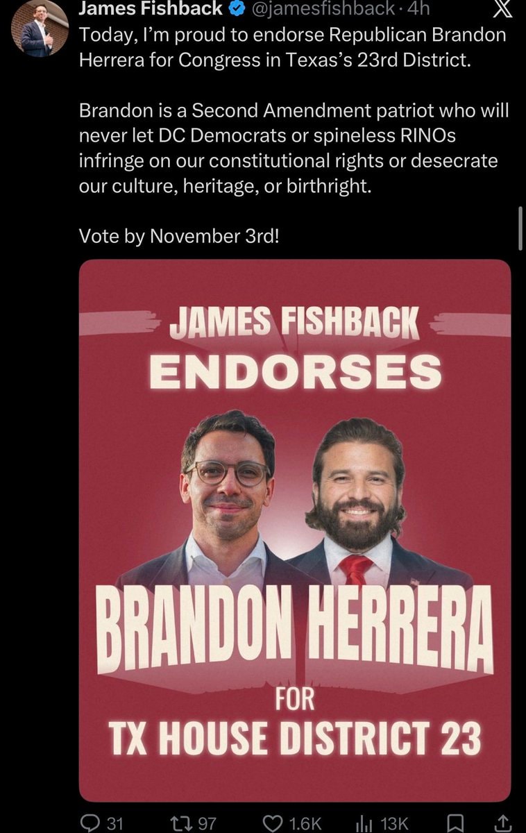James Fishback endorses Brandon Herrera