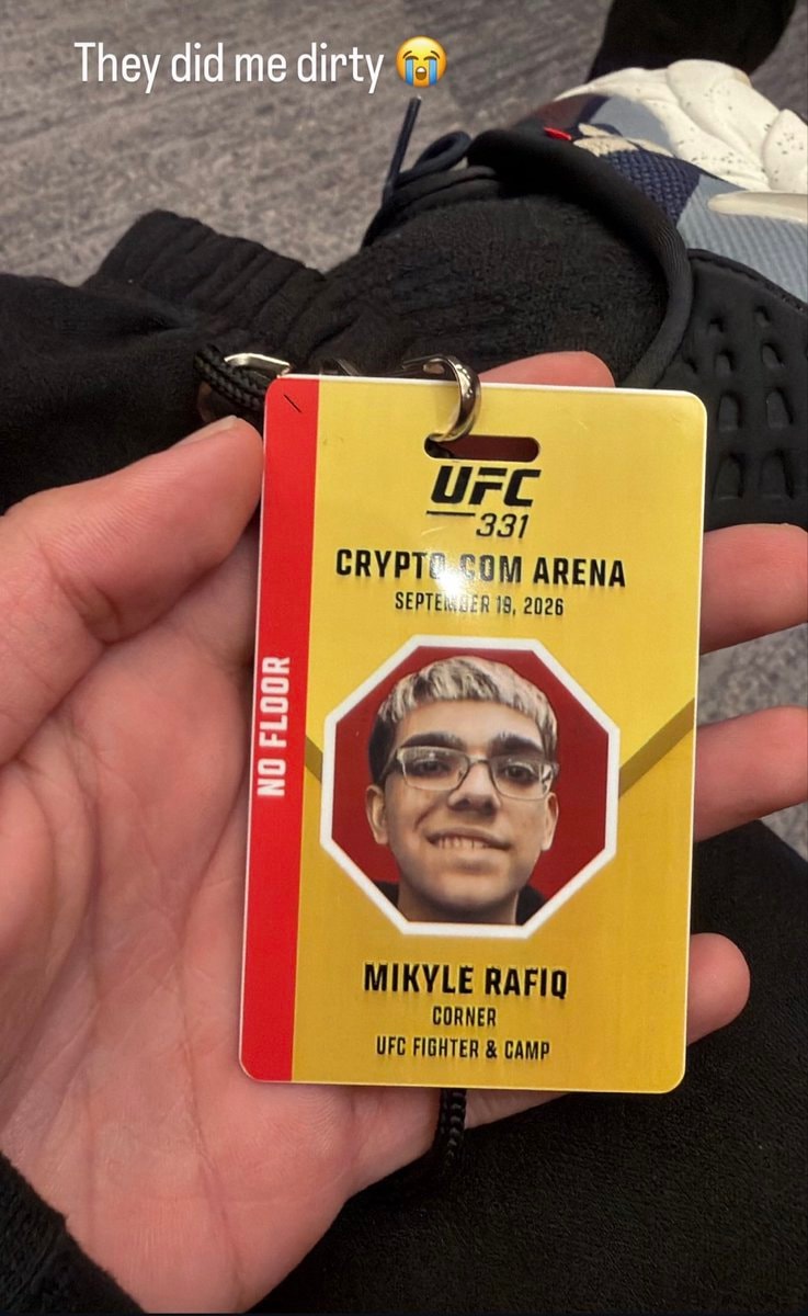 N3ON UFC 331 corner credential