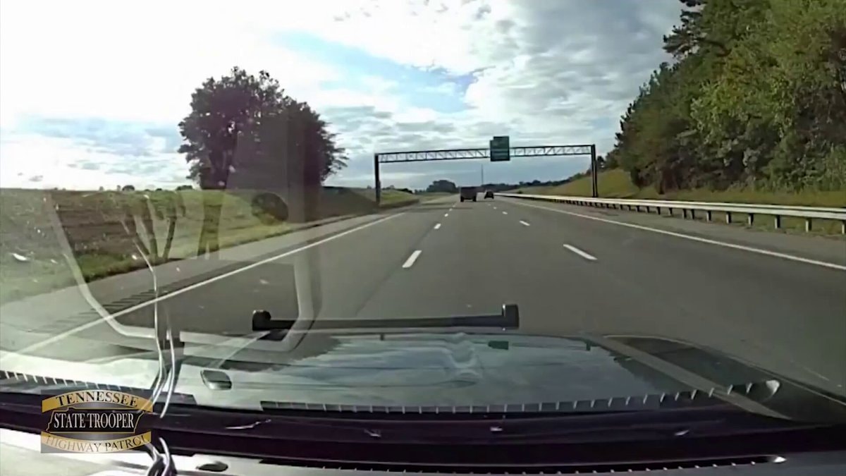 officer on highway dashcam