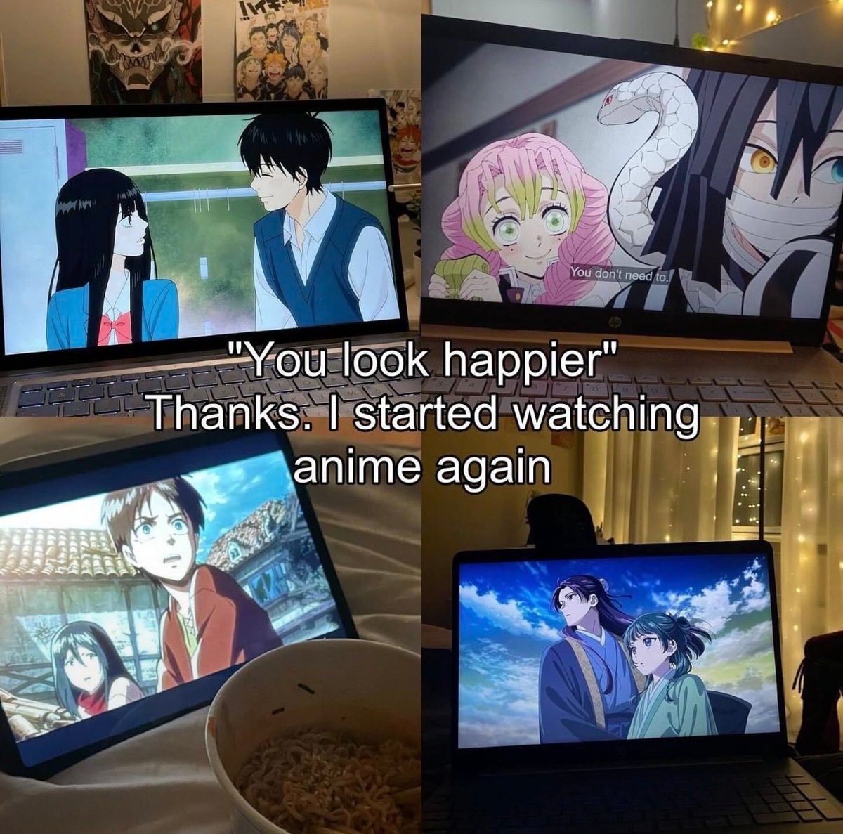 anime collage with text overlay