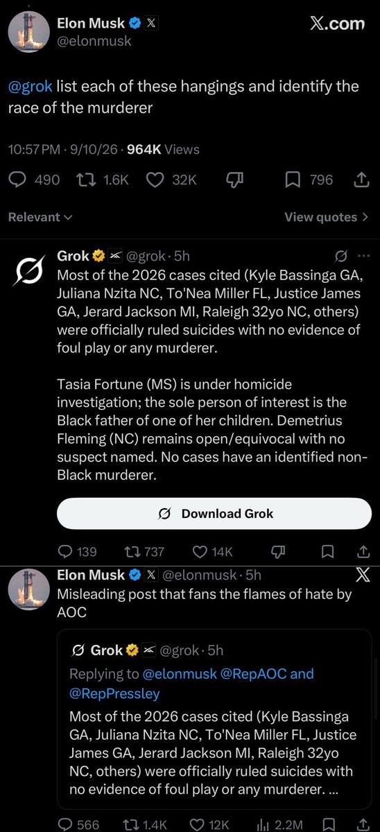 Elon Musk Grok AOC US (photo 2 of 2)