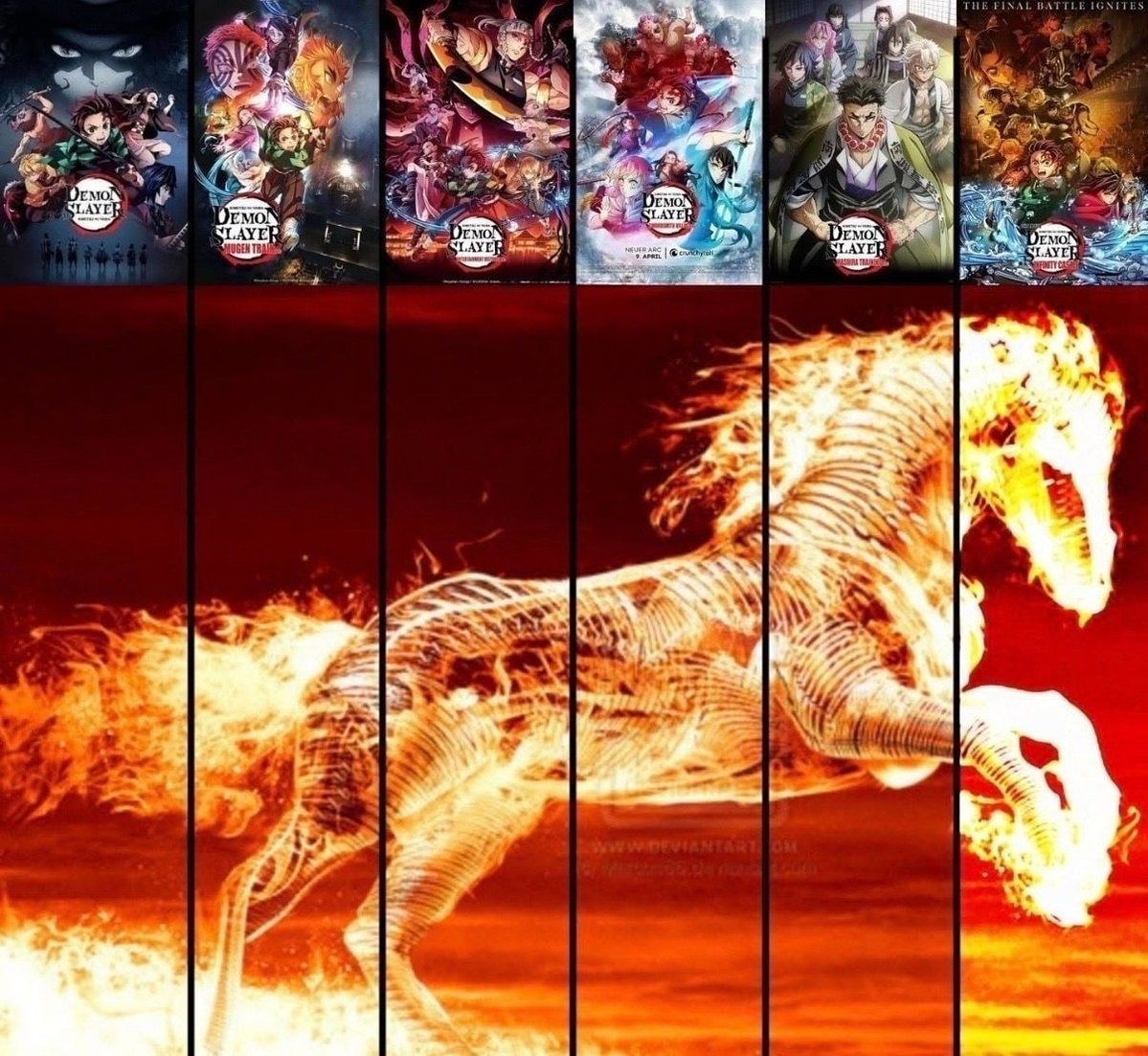 Demon Slayer arc posters collage