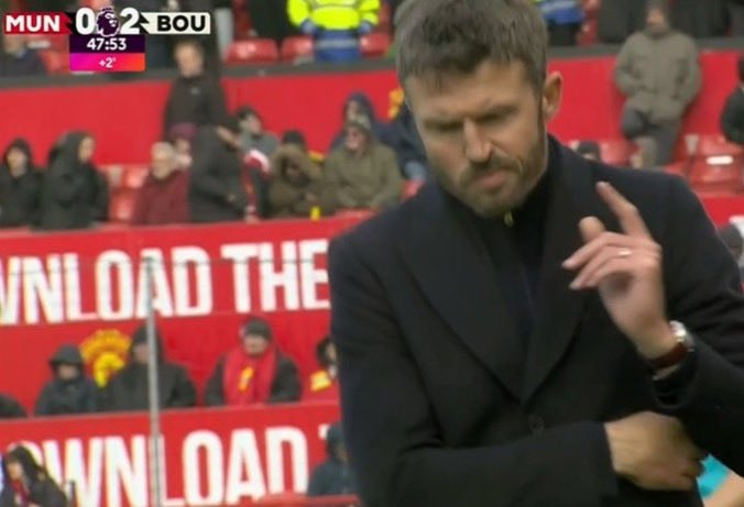 Bournemouth fans chant at Carrick Old Trafford