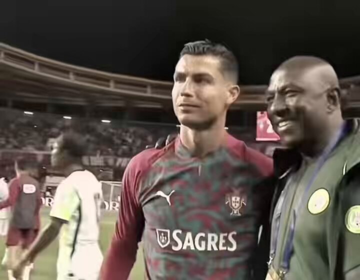 Cristiano Ronaldo Nigeria post-match moment Cristiano Ronaldo Nigeria post-match moment
