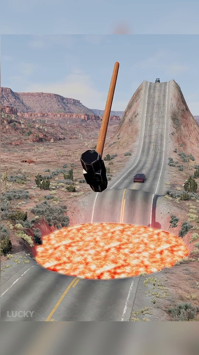 Last SUV vs lava road