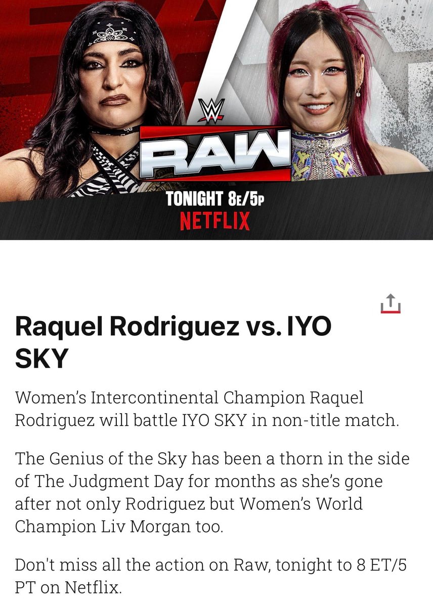 Raquel Rodriguez vs Iyo Sky WWE Raw (photo 2 of 2)