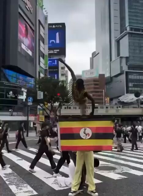 Ugandans dancing in Japan