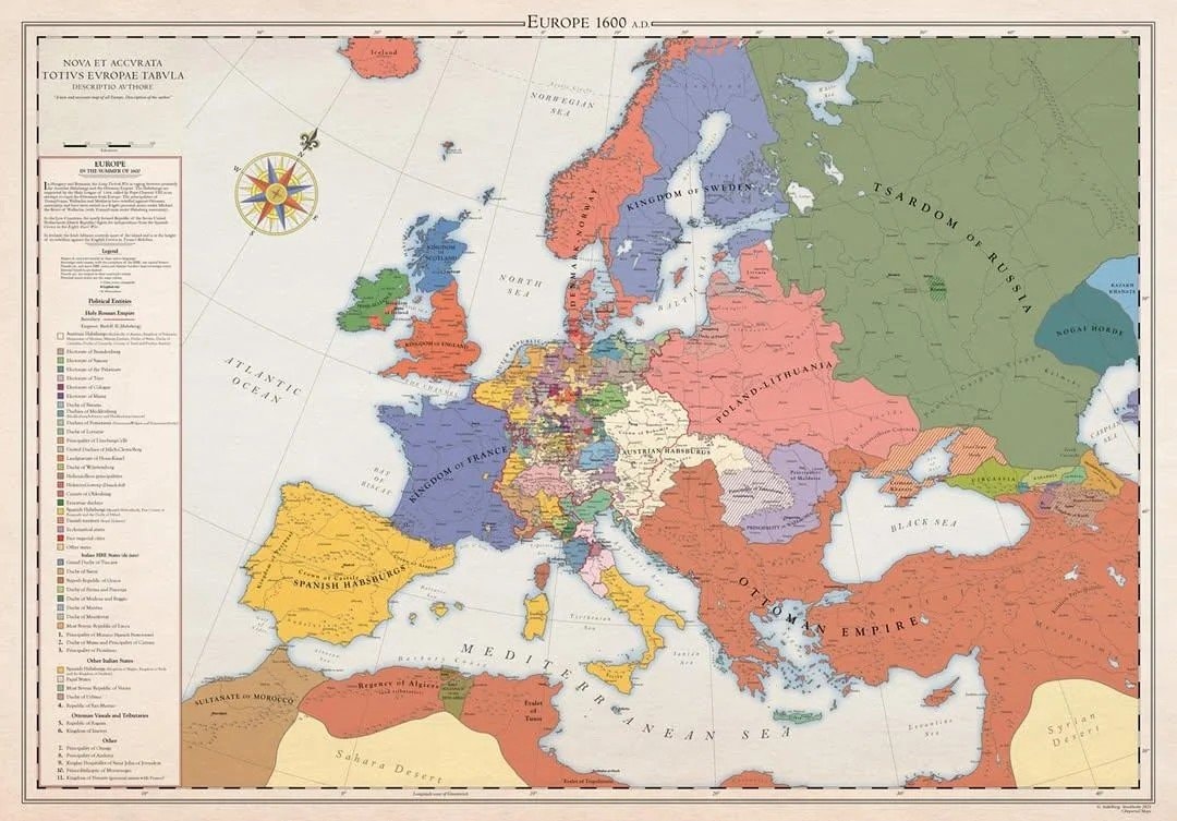 Europe map 1600 Europe map 1600