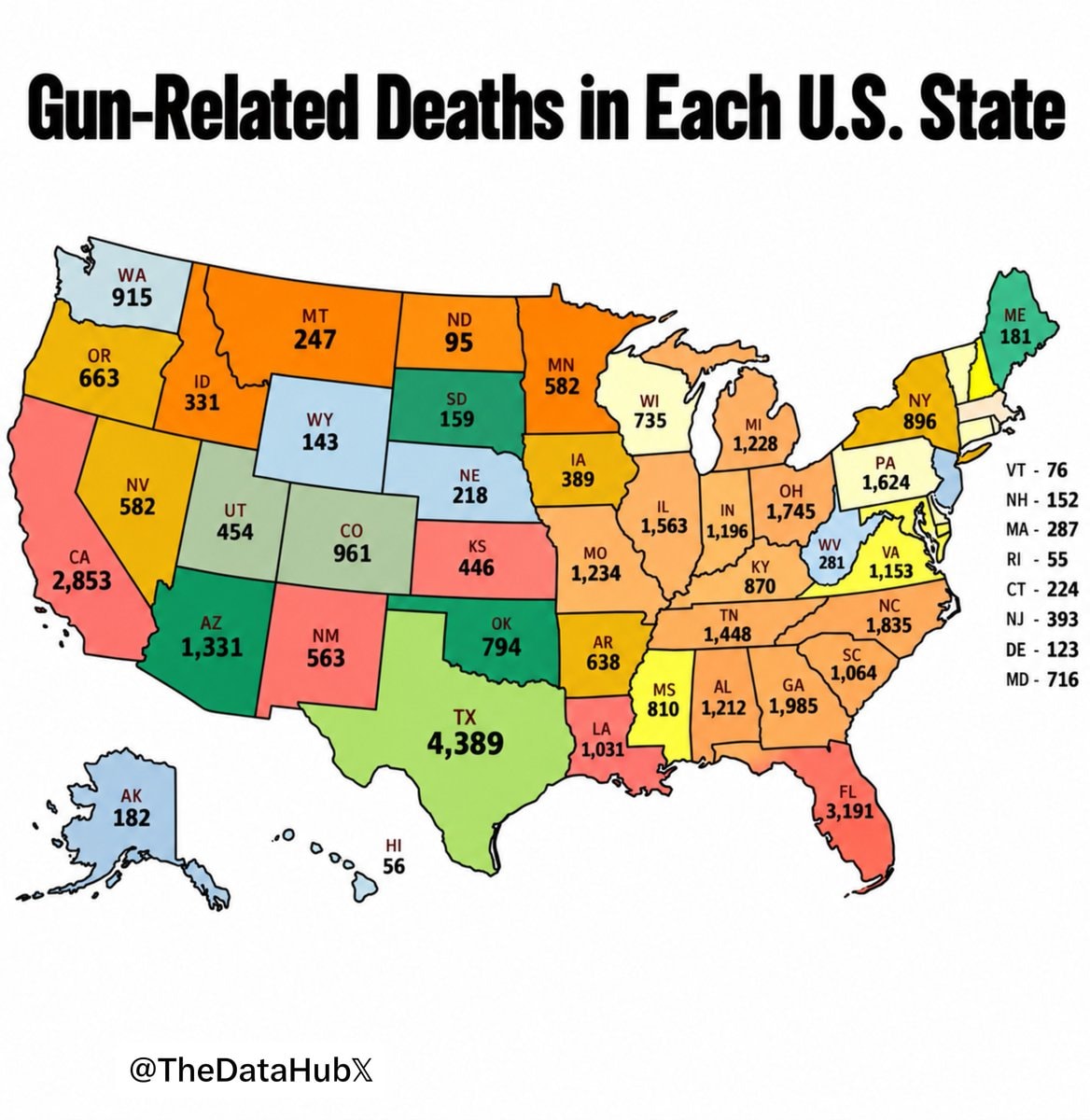 Gun-Related Deaths by U.S. State 2024