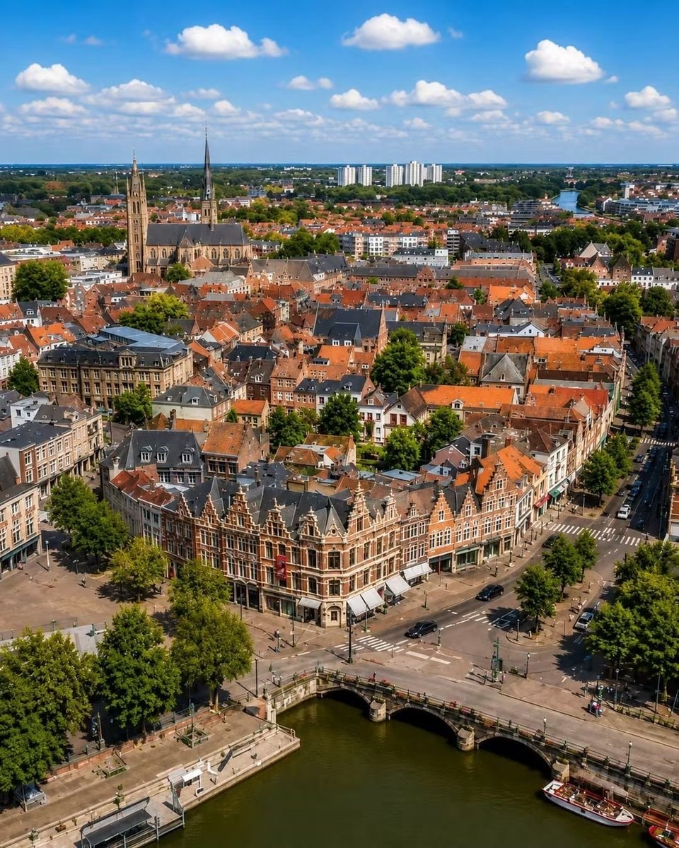 Bruges Belgium aerial view Bruges Belgium aerial view