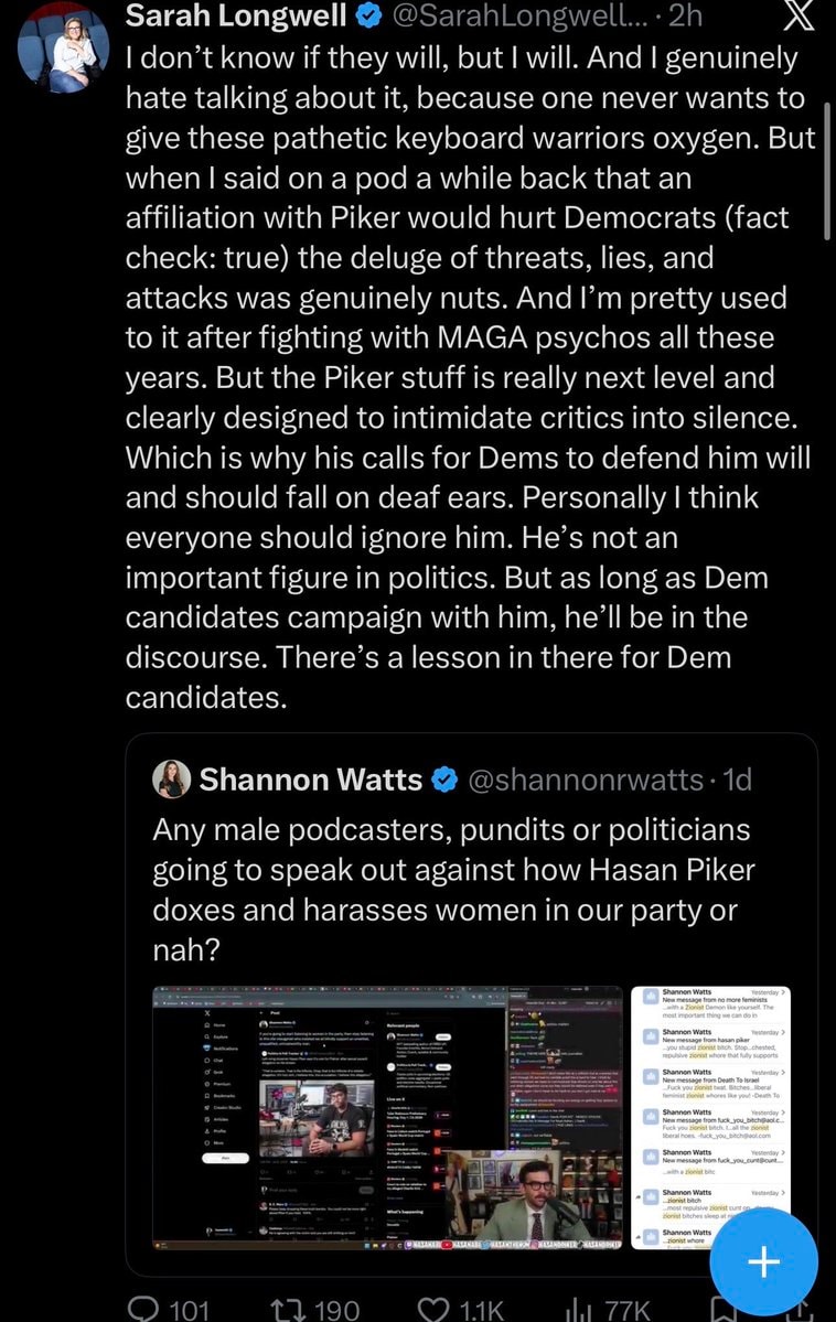 Sarah Longwell supports Shannon Watts on Hasan Piker Sarah Longwell supports Shannon Watts on Hasan Piker