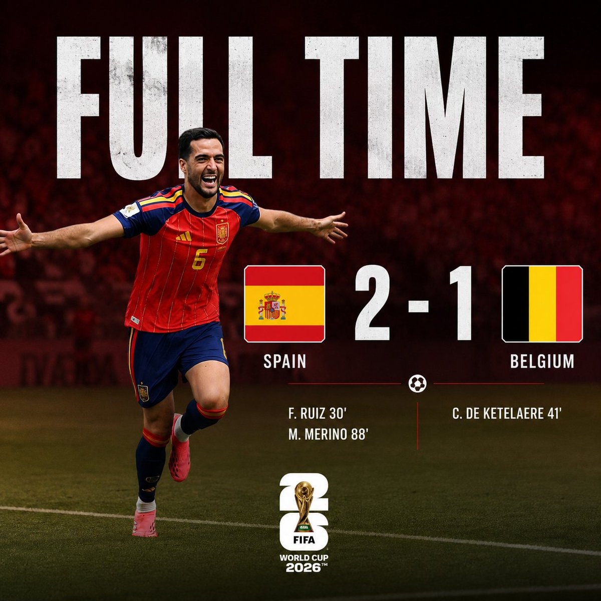 Spain 2-1 Belgium World Cup 2026 semi-finals
