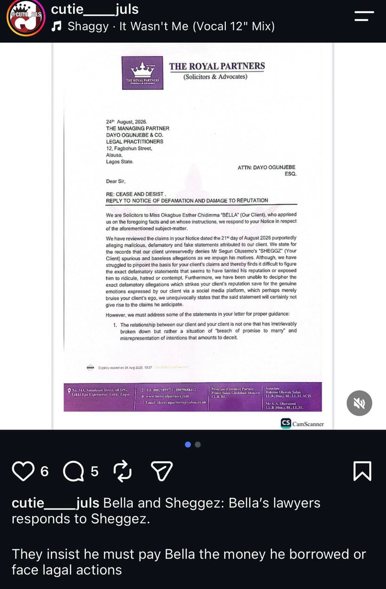 Bella lawyers demand repayment from Sheggez (photo 1 of 2) Bella lawyers demand repayment from Sheggez (photo 1 of 2)