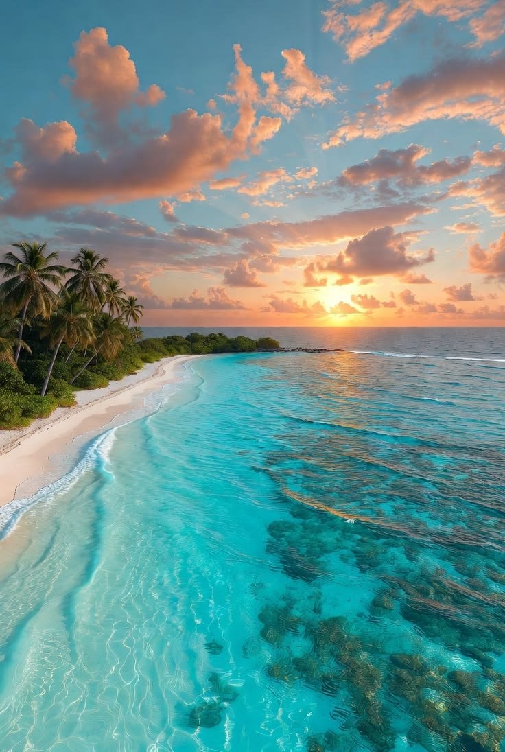 Tropical beach sunset