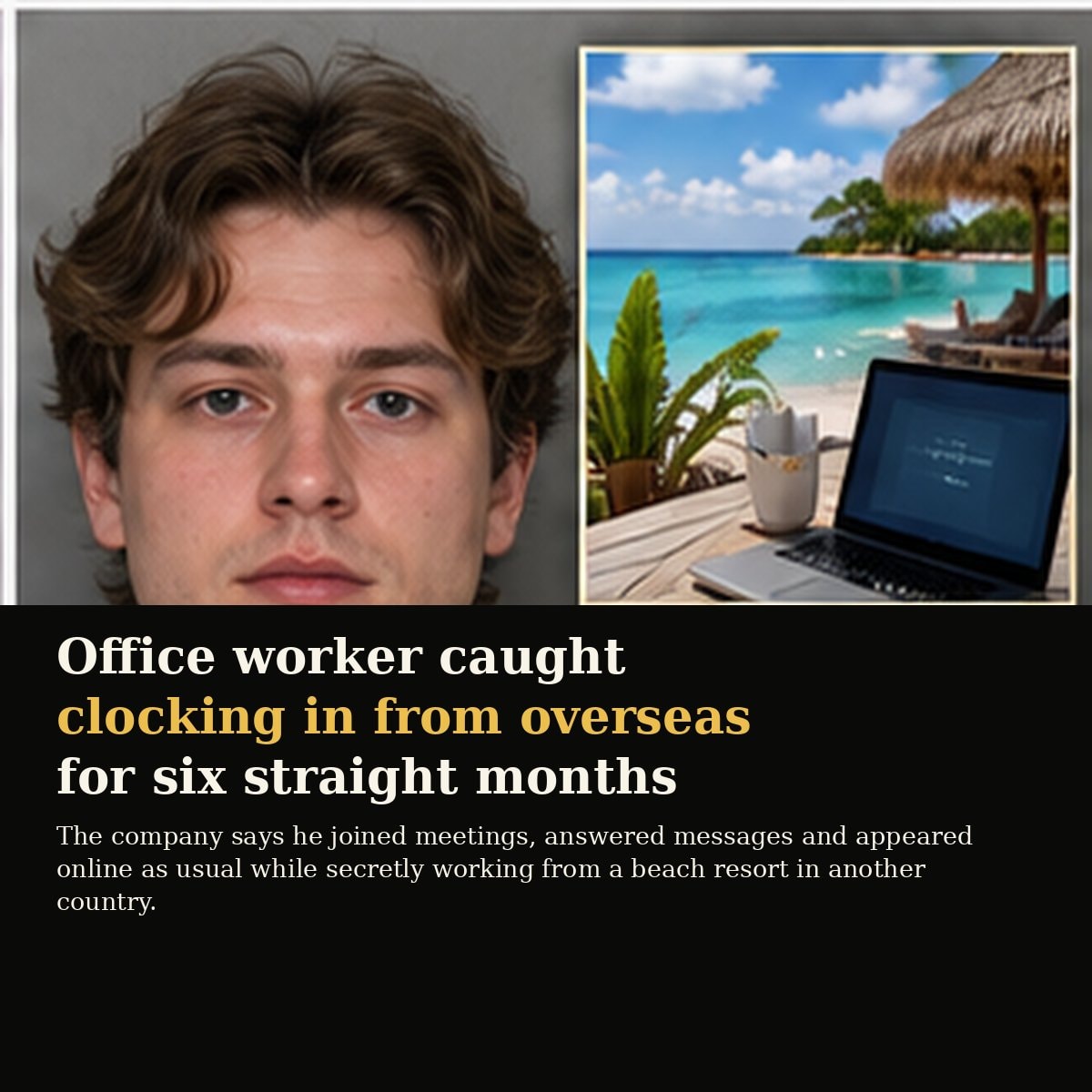 Office worker caught working from beach resort