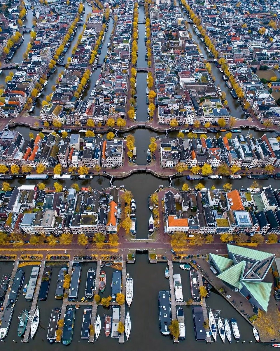 Amsterdam Netherlands aerial view