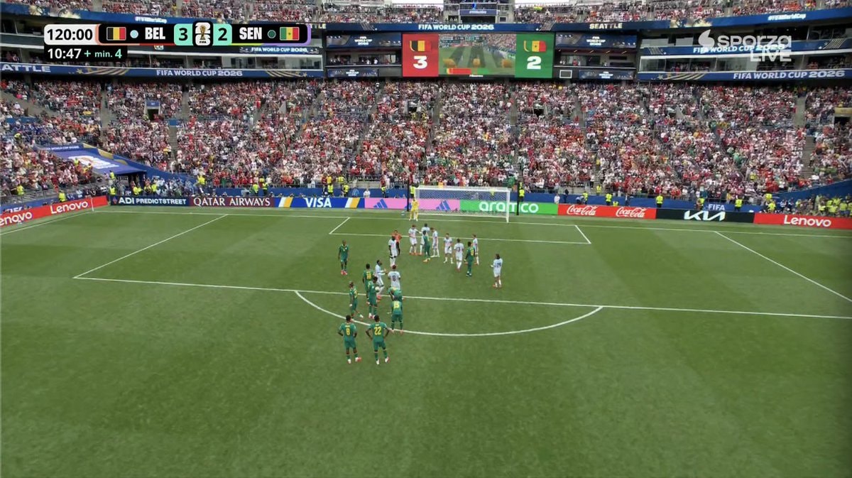 Senegal free kick Belgium World Cup 2026