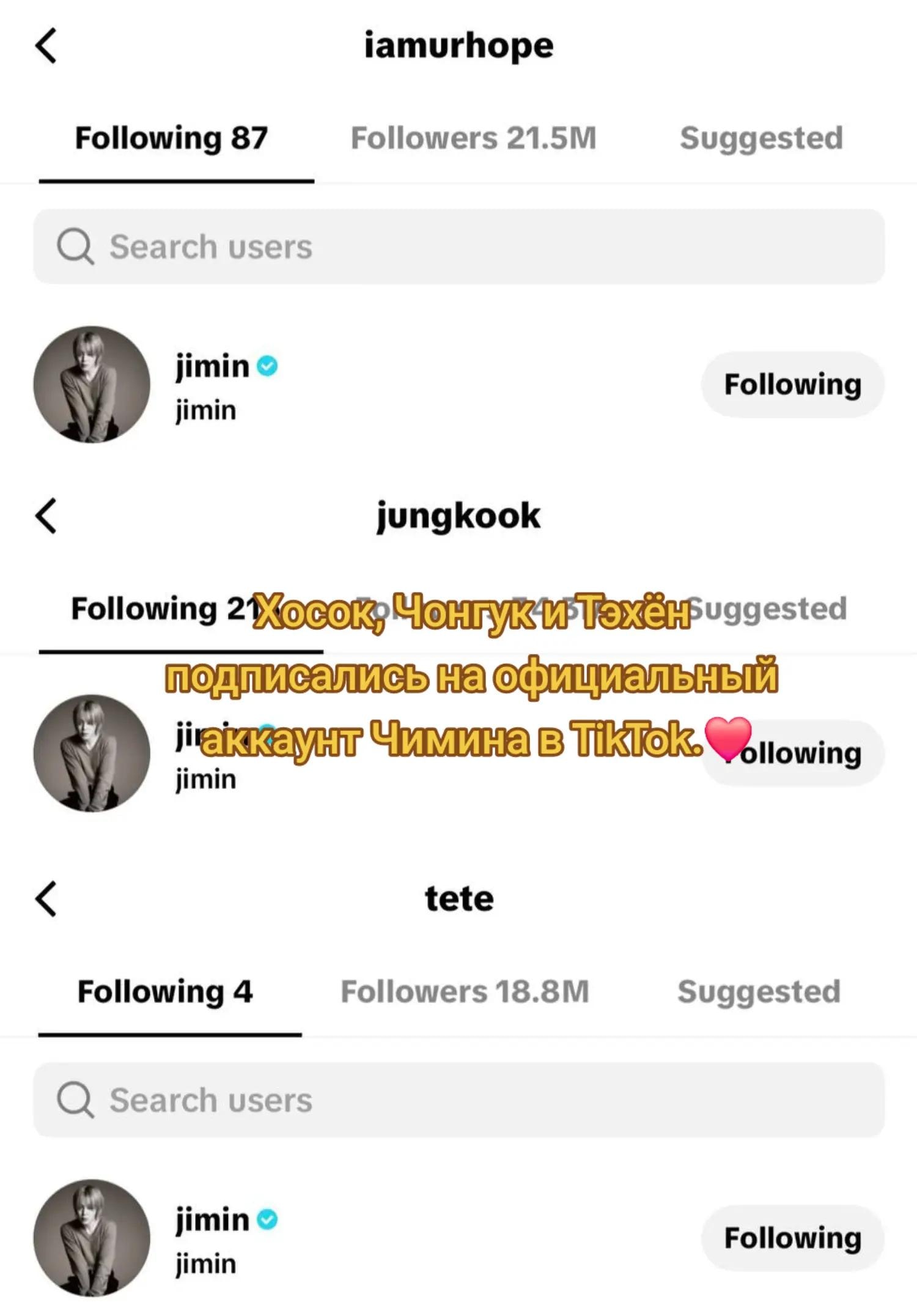 hoseok jungkook taehyung jimin tiktok