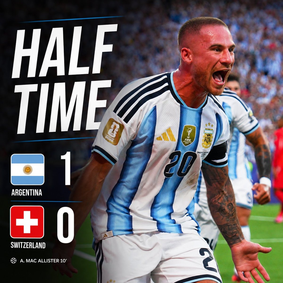 Argentina 1-0 Switzerland Mac Allister goal