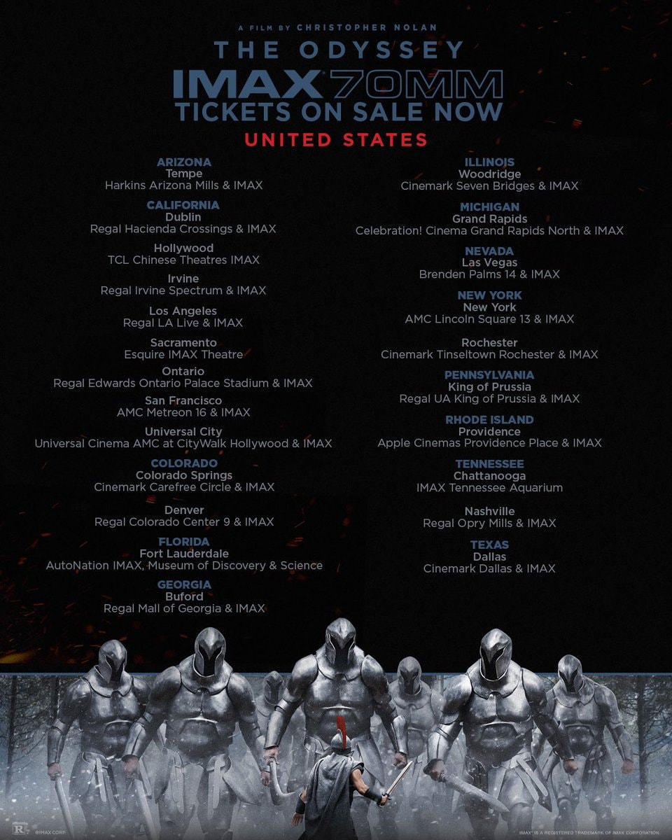 The Odyssey IMAX extension SEP 30