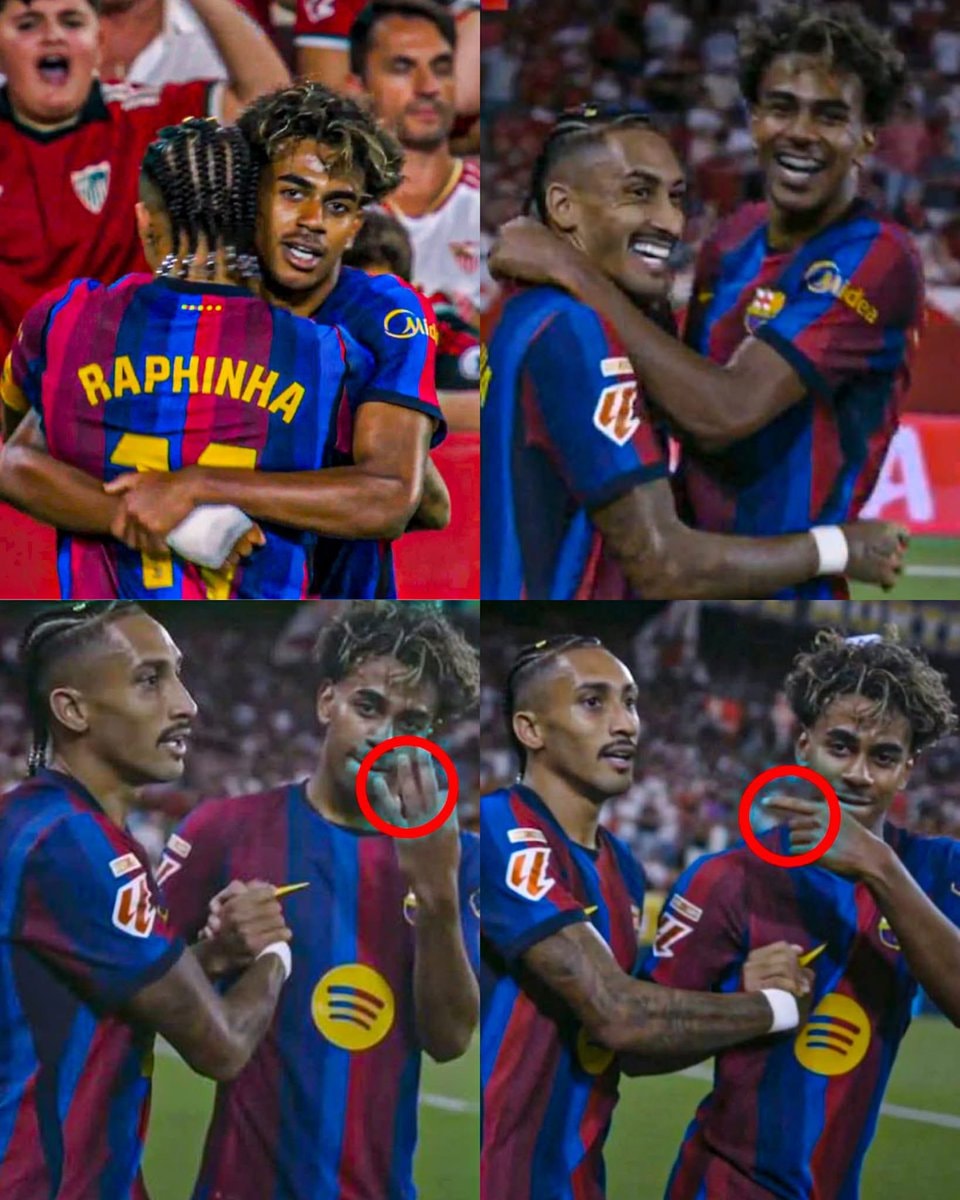 Lamine Yamal celebrates Raphinha hat-trick vs Sevilla