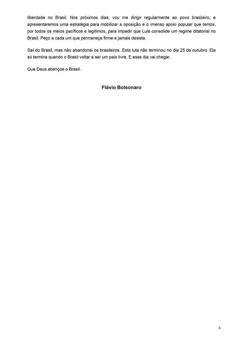 Flávio Bolsonaro letter declares himself president (photo 4 of 4)