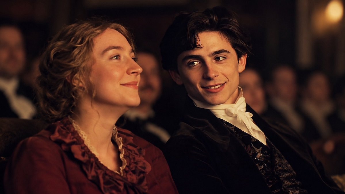 Vintage romantic couple in theater