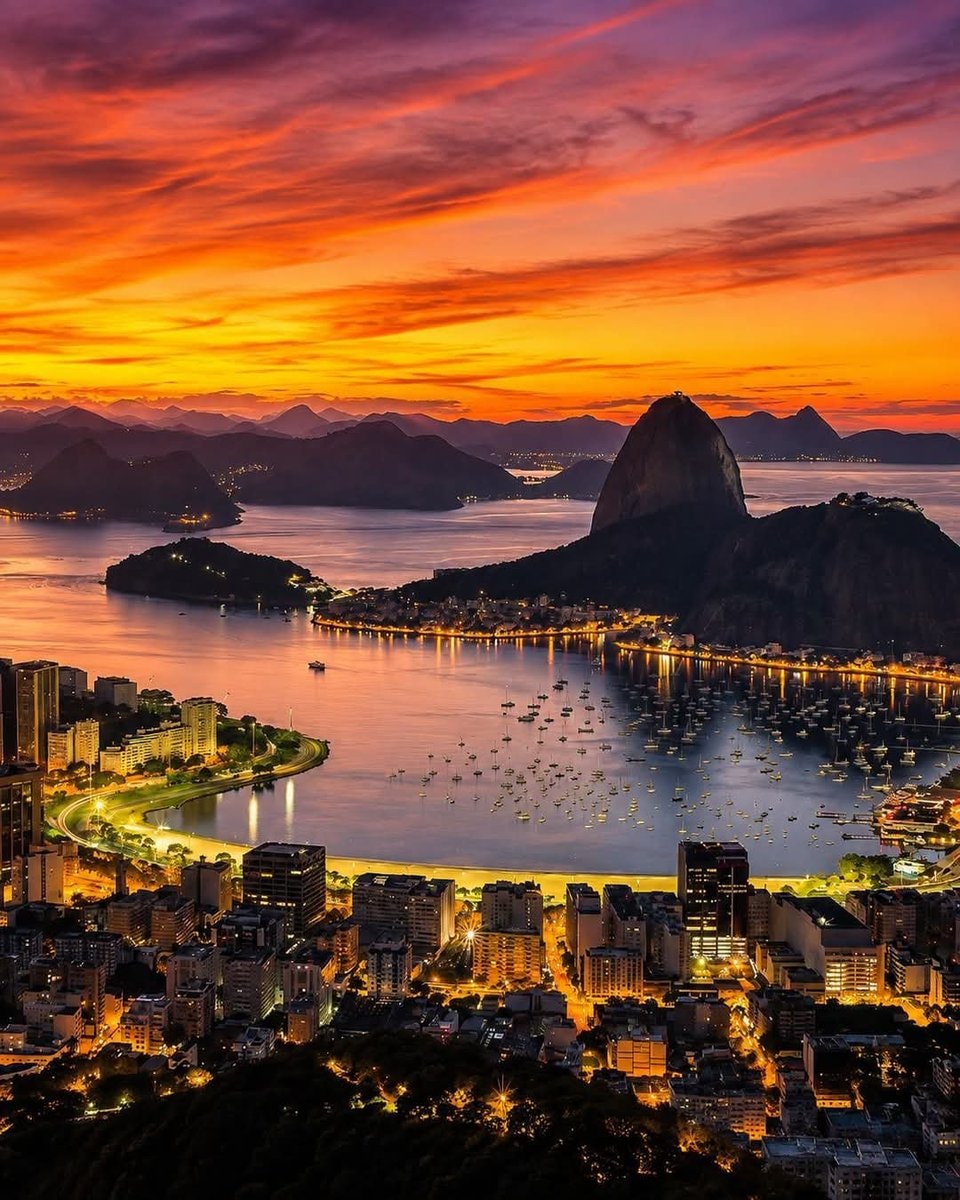 Rio de Janeiro sunset skyline Rio de Janeiro sunset skyline