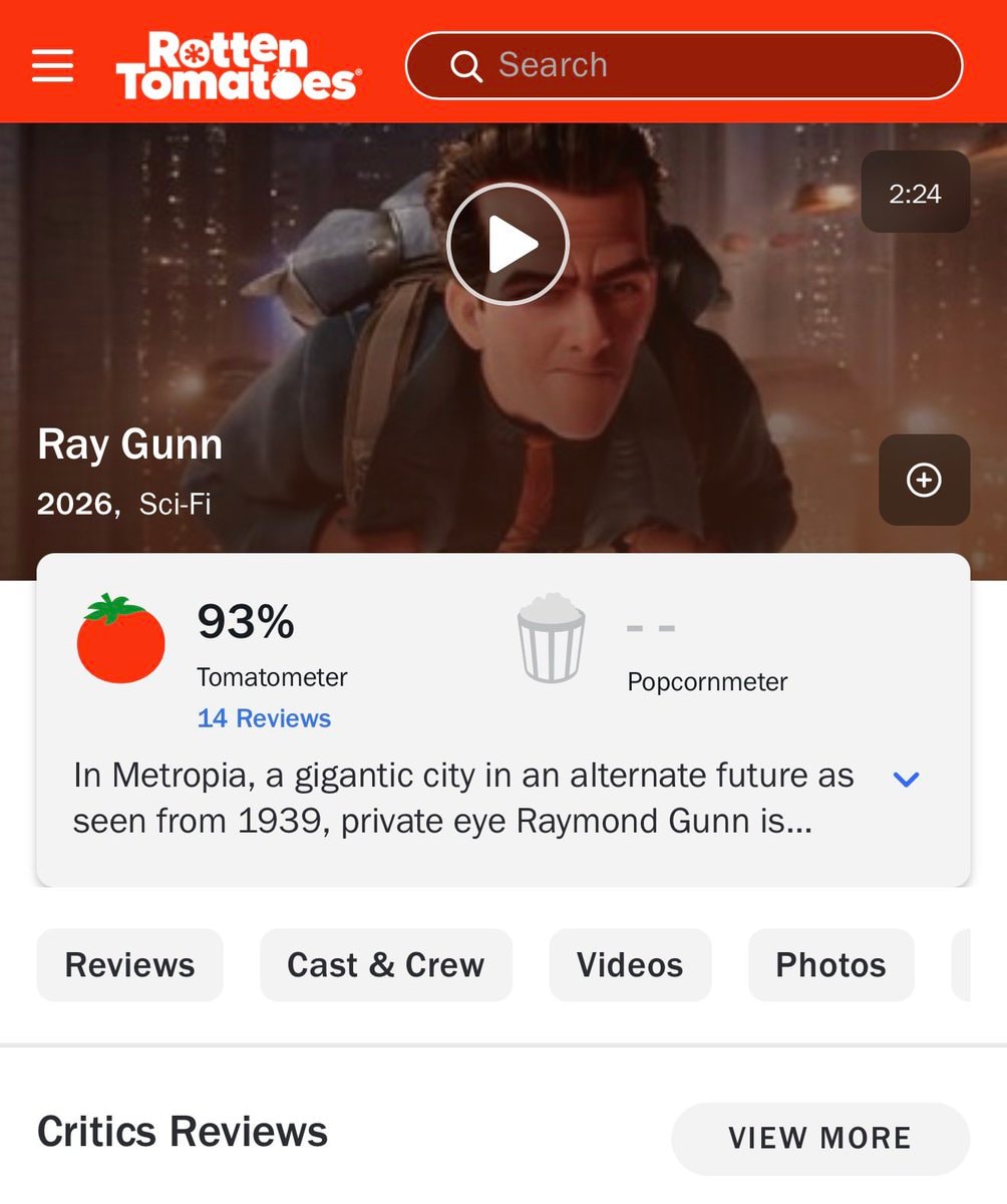 Ray Gunn Brad Bird Rotten Tomatoes