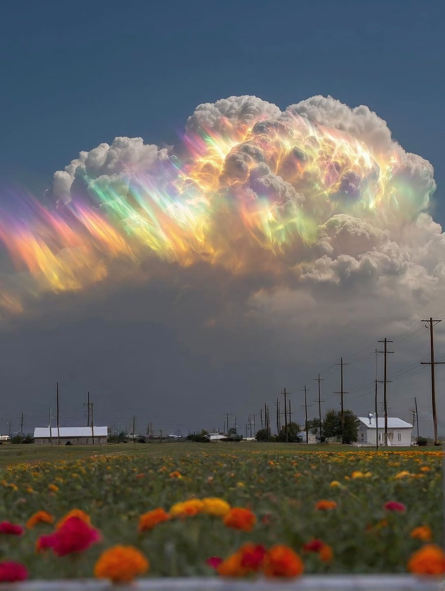 Rare Rainbow Storm Cloud Texas