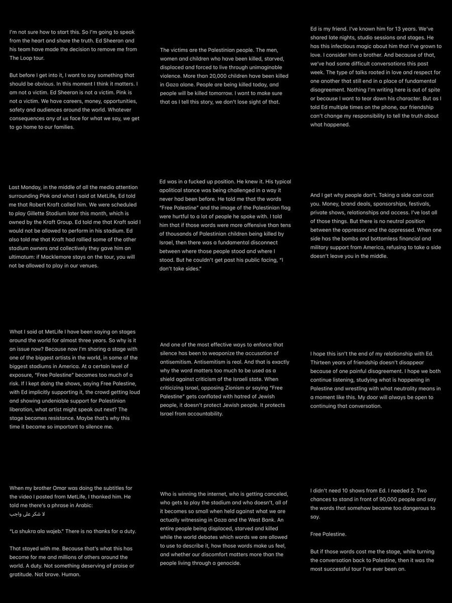 Macklemore on Ed Sheeran tour removal (photo 2 of 2)